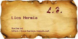 Lics Hermia névjegykártya